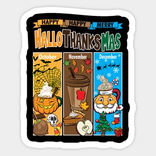 Happy HalloThanksMas Sticker